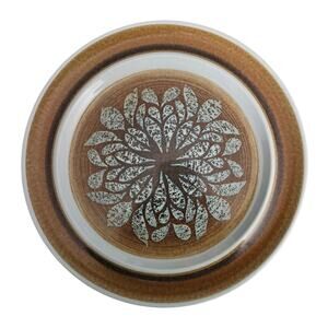 Franciscan Earthenware Salad Plates Brown Floral Medallion Set of 2